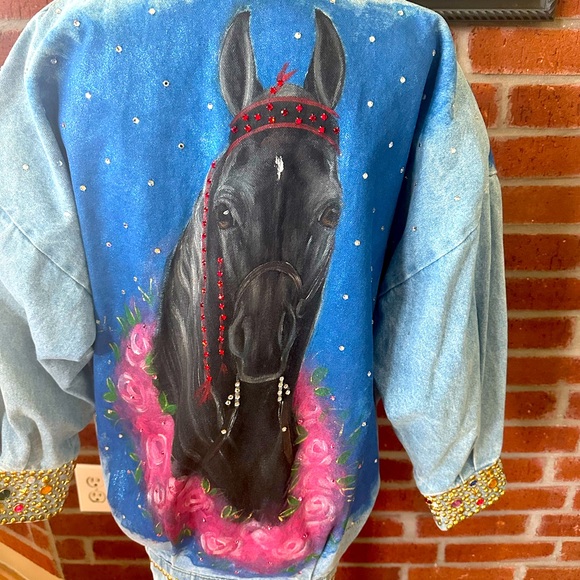 Custom Blue Jean rhinestone Jacket - Picture 4 of 4